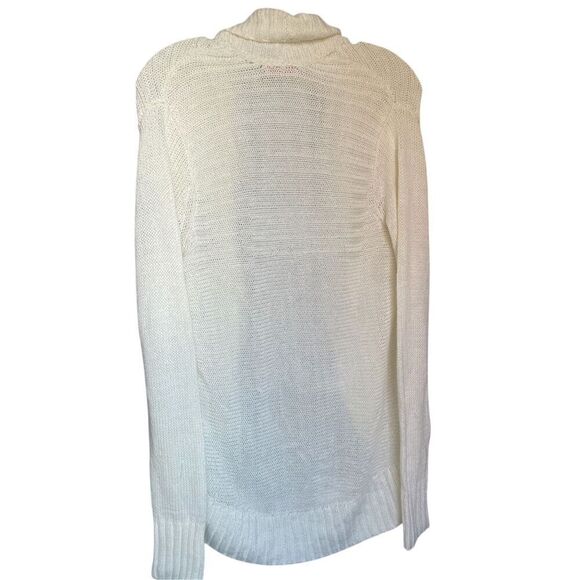 Lilly Pulitzer Cream Front Clasp Open Front Cardigan Sweater M - Picture 3 of 14